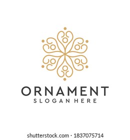 Feminine ornament logo and business card set