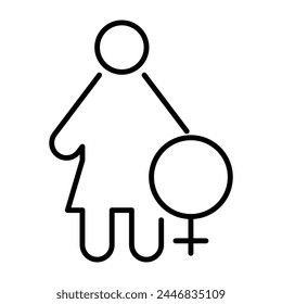 feminine outline thin icon vector design good for website and mobile app. man gender icon