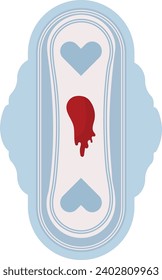 Feminine pads. Women's pads. Flat vector illustration of feminine hygiene products for menstruation