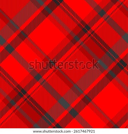 Feminine plaid vector check, paper pattern background fabric. Folklore textile seamless texture tartan in red and grey colors palette.