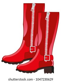 Feminine red boots