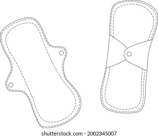 Feminine reusable menstrual pad icon isolated on white background. Hygiene sanitary napkin product symbol modern simple vector icon for website or mobile app Eco-friendly, plastic free concept. 