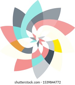 Feminine Rotating Graphic Flower Geometric Icon Logo Decal 