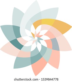 Feminine Rotating Graphic Flower Geometric Icon Logo Decal 