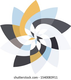 Feminine Rotating Graphic Flower Geometric Icon Logo Decal 