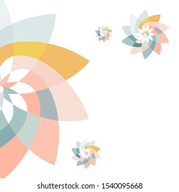 Feminine Rotating Graphic Flower Geometric Pattern Background Template with copy space
