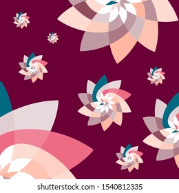 Feminine Rotating Graphic Flower Geometric Pattern Background Template