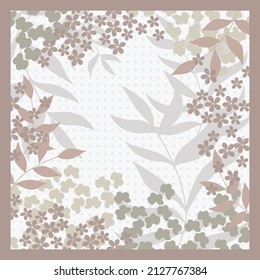 feminine scarf with leaf pattern design