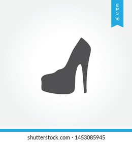 Feminine shoe vector icon, simple feminine shoe sign.