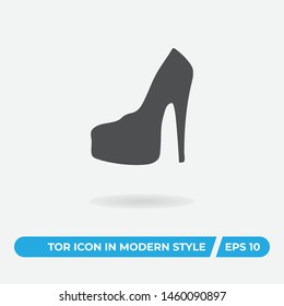 Feminine shoe vector icon, simple feminine shoe sign.