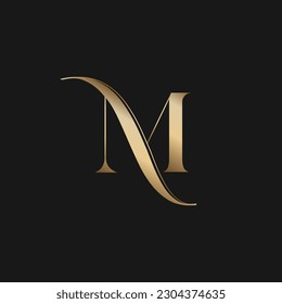 Feminine und stylische Buchstaben M Initiallogo. Geeignet für Mode, Schönheit oder Klinik.