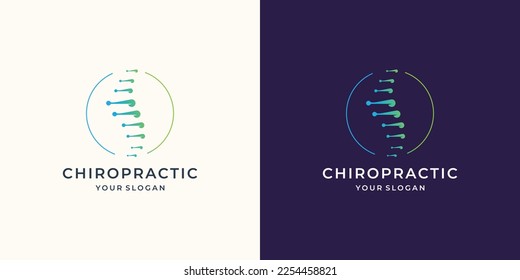 feminine symbol chiropractic logo template with circle frame shape design inspiration.