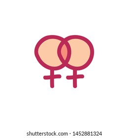 feminine symbol doodle icon, vector illustration