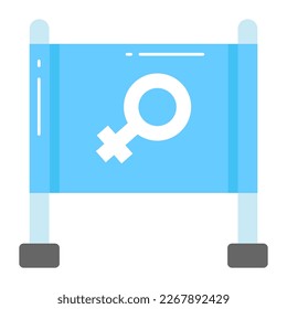 Feminine symbol inside the board, vector design of women day board