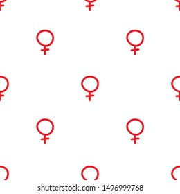 feminine symbol seamless doodle pattern, vector illustration