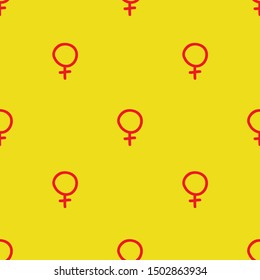 feminine symbol seamless doodle pattern, vector illustration