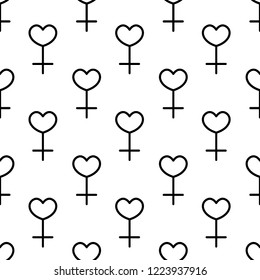 feminine symbol seamless pattern