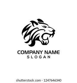Feminine Tiger for sport logo Template with vector file