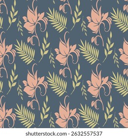 Feminine Touch Seamless Pattern with Floral Grace Seamless Pattern Vector