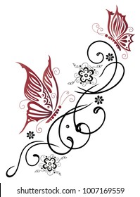 Feminine Tribal Tattoo Ornament Beautiful Blossoms Stock Vector ...