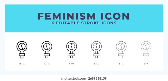 Icono de Vector femenino para Web y App. Ilustración vectorial de trazo editable