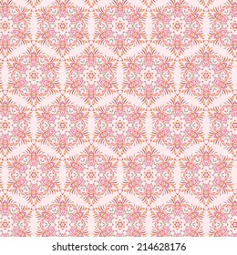 Feminine vector lace pattern in pink colors. Endless texture can be used for web design, printing onto fabric and paper or scrapbooking.