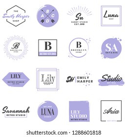 Feminine Vintage Retro Vector Logo for banner, poster, flyer