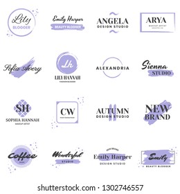 Feminine Vintage Retro Vector Logo for banner, poster, flyer