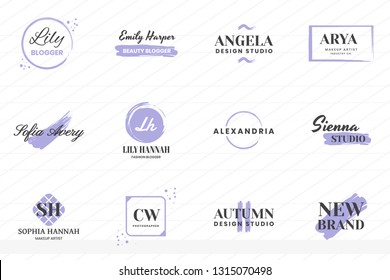 Feminine Vintage Retro Vector Logo for banner, poster, flyer