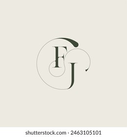 feminine wedding style FJ elegant line concept beautifull monogram initial letter