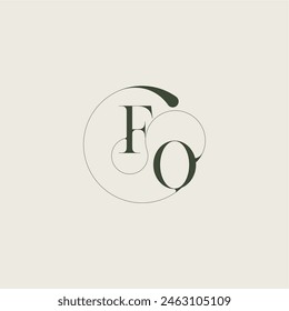 feminine wedding style FO elegant line concept beautifull monogram initial letter