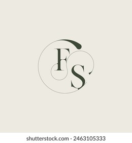 feminine wedding style FS elegant line concept beautifull monogram initial letter