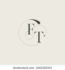 feminine wedding style FT elegant line concept beautifull monogram initial letter