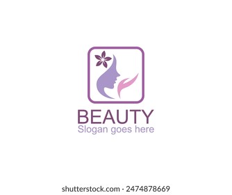 Feminine woman beauty logo design template