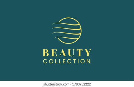 Feminine women's beauty hair care logo template.