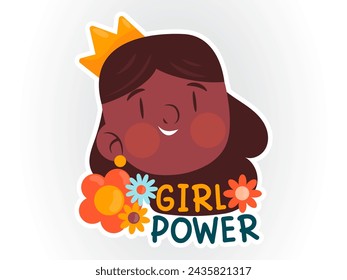 femininity design with modern illustration concept style for badge women day sticker illustration