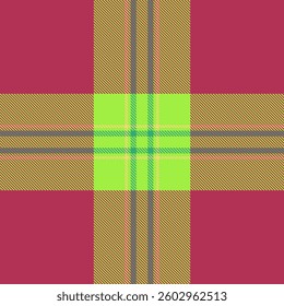 Femininity texture pattern check, diverse tartan background fabric. Creativity seamless vector plaid textile in red and green colors palette.