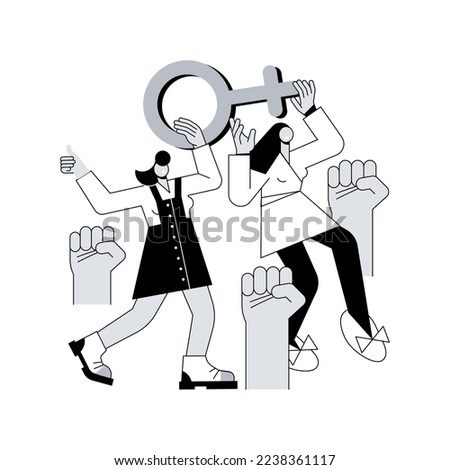 Feminism abstract concept vector illustration. Girl power, gender equality, feminism movement, women equal rights, female riot, feminists protest, social organization, ideology abstract metaphor.