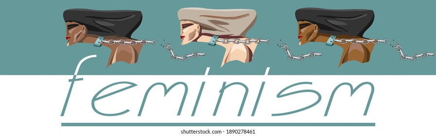 Feminismus Konzept Design. 8. März, Internationaler Frauentag. Vektorvorlagen für Karten, Poster, Flyer und andere Benutzer.