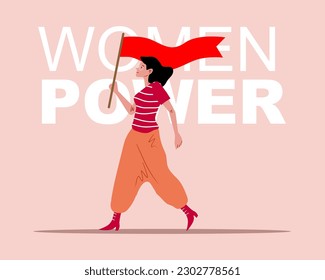 Feminism concept design, Set illustration, International Women's Day 