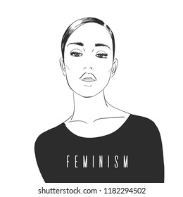 Feminism concept. Fashion illustration. Girls Power, empowered women, Feminism ideas vector Illustration. International womens day concept graphic
