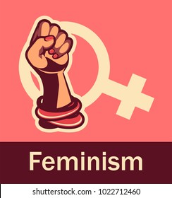 Feminism concept female power. female power, great design for any purposes. Women power. Female fist.