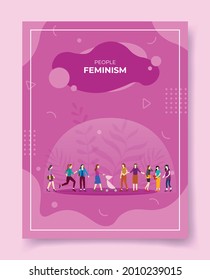 feminism concept for template of banners, flyer, books, and magazine cover