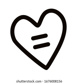 Feminism. Equality. Heart. Equity vector illustration on white background.
