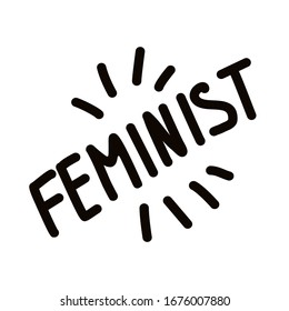  Feminismo. Igualdad. Ilustración vectorial sobre el poder de fondo blanco de las niñas.
