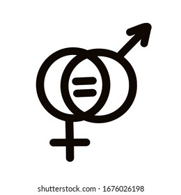  Feminismo. Igualdad. Ilustración vectorial en fondo blanco.
