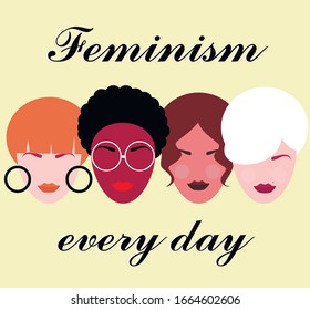 feminism every day, girls set, poster