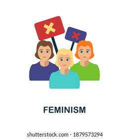 Feminism flat icon. Color simple element from activism collection. Creative Feminism icon for web design, templates, infographics and more