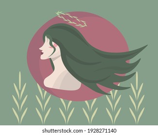 feminism girl fairy tale color illustration green hair