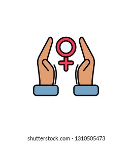 feminism, hands, female icon. Element of feminism illustration. Premium quality graphic design icon. Signs and symbols collection icon for websites, web design